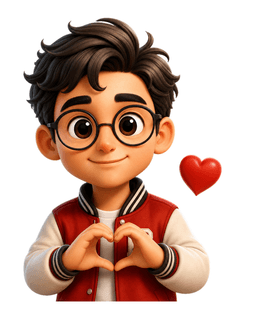 Riz making a heart shape with his hands