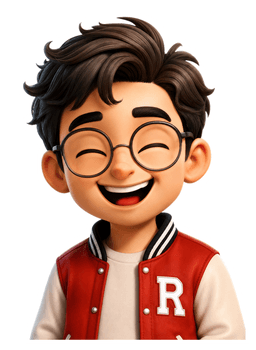 Riz laughing with his eyes closed